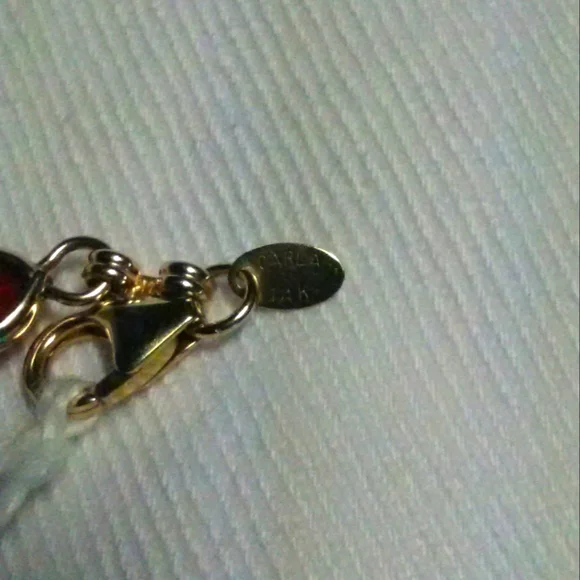 VINTAGE CARLA BEAUTIFUL 14 KT GOLD LINK BRACELET W DIFF. CARVED SCARAB GEMS 7" - Picture 2 of 12